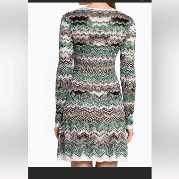 Missoni Multicolor Chevron Long Sleeve sweater Dress - Picture 2 of 9